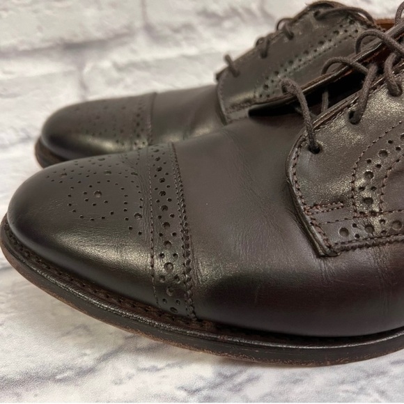Allen Edmonds 6th avenue cap toe semi brogue derby men’s shoes size 11 brown main image 16
